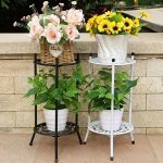 2-Tier Tall Metal Plant Stand – Indoor/Outdoor Plant Display Rack
