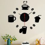 3D Mirror Wall Clock – Modern Silent Acrylic DIY Wall Art with Coffee Cup Design