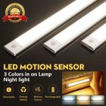 Motion Sensor Cabinet Light – Dimmable Wireless LED Night Lamp with 3 Color Modes & USB Rechargeable
