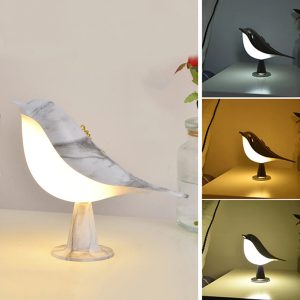 LED Nightstand Lamp – Magpie Shape Touch Sensor & Aromatherapy Diffuser for Bedroom & Dorm Room