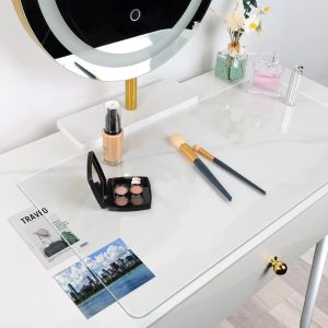 Makeup Mat for Vanity Desk Top, PVC Desk Mat - Easy to Clean, Waterproof and Oilproof Desk Pad
