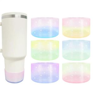 Jelly Gradient Glitter Silicone Cup Bottom Protection Cover – Space Cup Accessory for Stanley Water Cup Set