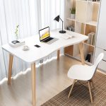 Modern Simple Computer Desk – Minimalist Writing & Vanity Desk for Home Office or Small Spaces